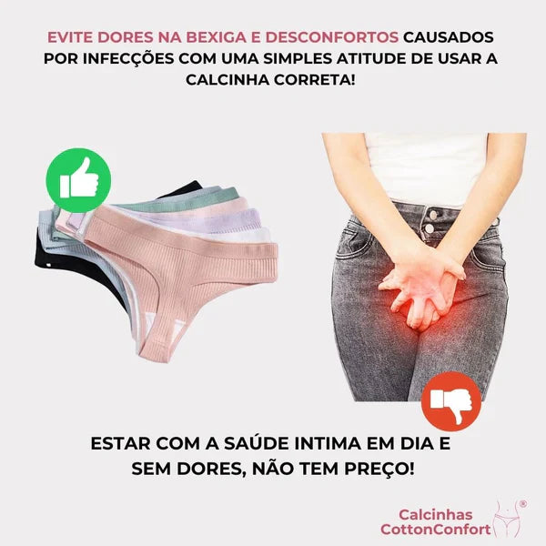 Calcinha CottonConfort® - Leve o Dobro com Frete Grátis! [Promoção Exclusiva: Compre 5 e Leve 10!]