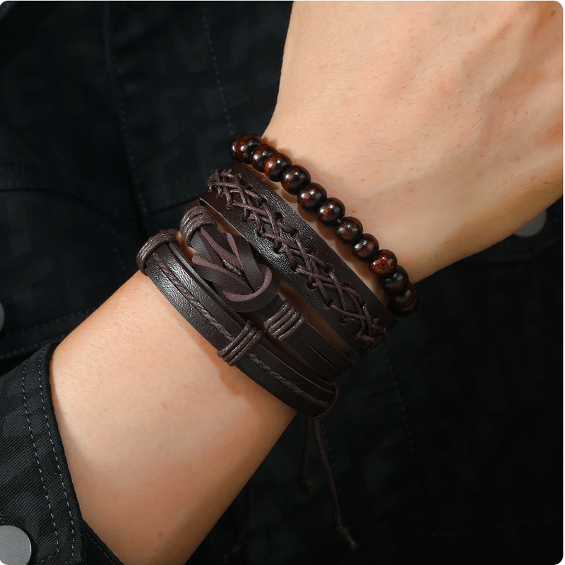 Kit de Pulseiras Masculinas Dark