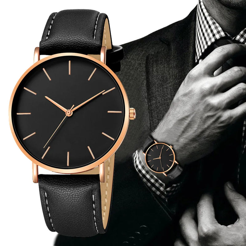 Relógio Masculino Minimalistade com Pulseira em Couro - Elegancy