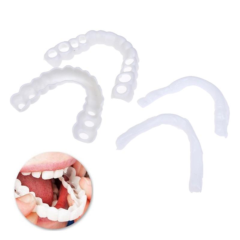 Kit de Prótese Dental Superior e Inferior – Smile Pro – Dentes Brancos Sem Cirurgia