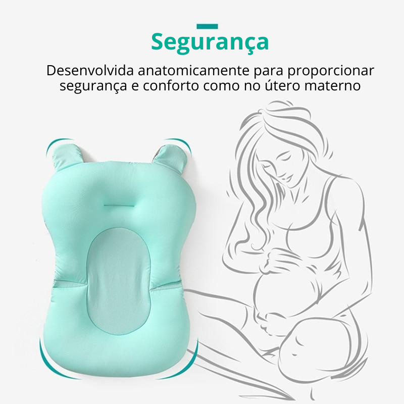 Almofada Impermeável Flutuante de Banheira Suporte para Banho de Bebês