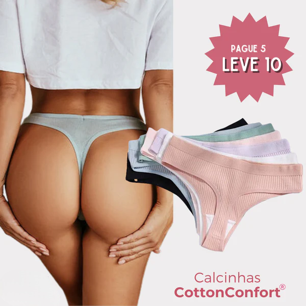 Calcinha CottonConfort® - Leve o Dobro com Frete Grátis! [Promoção Exclusiva: Compre 5 e Leve 10!]