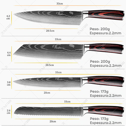 Faca Profissional Japonesa Xituo® – Conjuntos